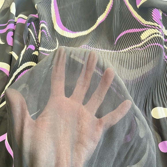 VTG C.O.C. USA Micro Pleated Striped Plisse Top Black Purple, XL Avant Garde Y2K - Picture 10 of 13